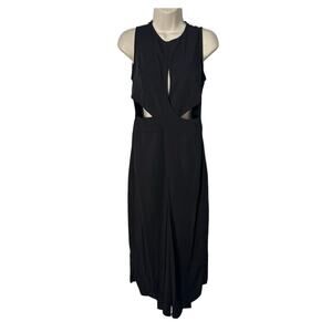 NWT Beulah Style Black V Neck Sleeveless Split‎ Dress with Waist Cutouts Size M